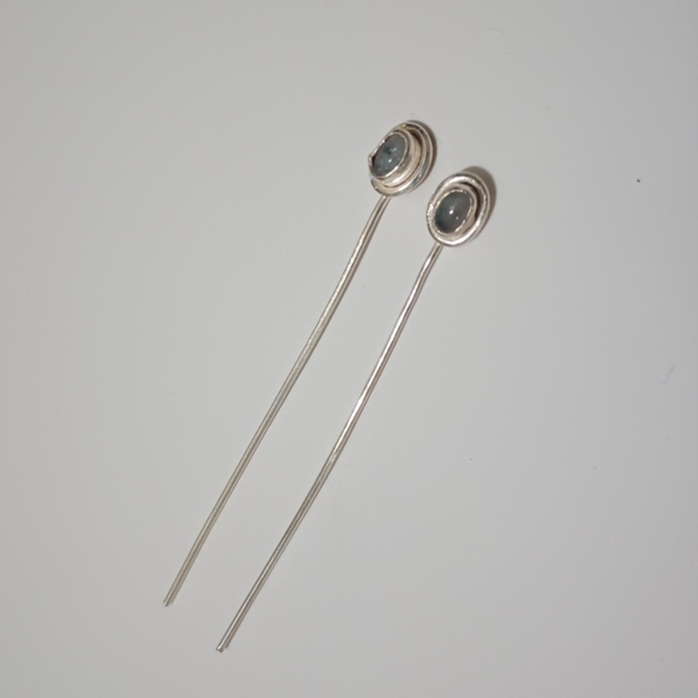 2/$20 Headpin Sterling Silver Rainbow Moonstone (natural) 5x3mm Oval Cabochon